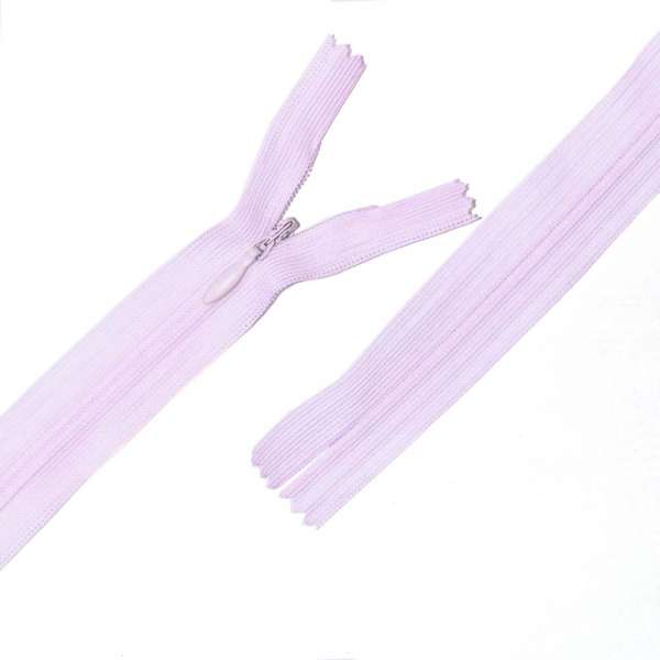 Молния потайная М-24 Тип-3 неразъемная нейлон сиреневая бледная