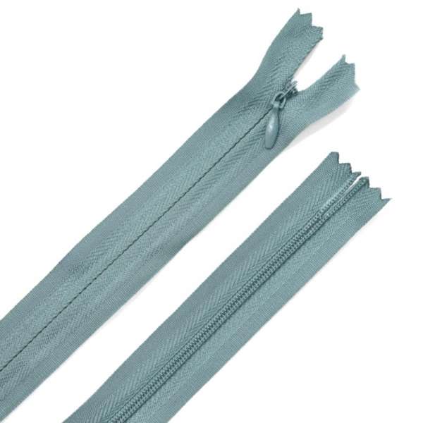 Молния потайная М-24 Тип-3 неразъемная х/б серо-бирюзовая