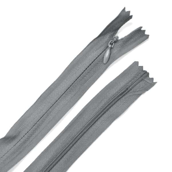 Молния потайная М-24 Тип-3 неразъемная х/б серая темная