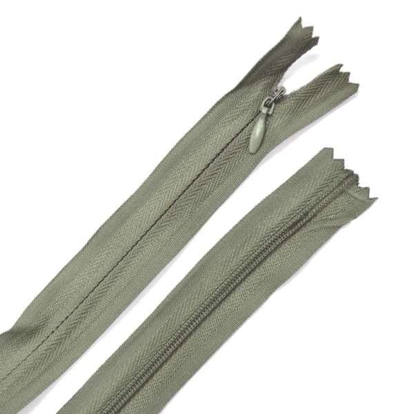 Молния потайная М-24 Тип-3 неразъемная х/б оливково-серая