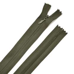 Молния потайная М-24 Тип-3 неразъемная х/б болотная темная