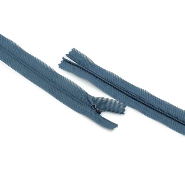 Молния потайная М-24 Тип-3 неразъемная нейлон серо-синяя