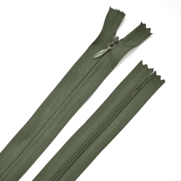 Молния потайная М-24 Тип-3 неразъемная х/б зелено-болотная