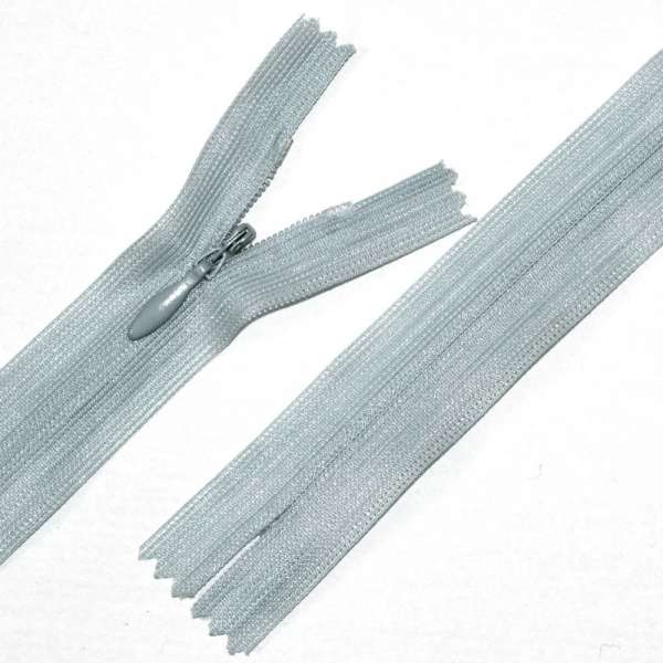 Молния потайная М-24 Тип-3 неразъемная нейлон серо-голубая светлая
