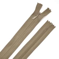 Молния потайная М-24 Тип-3 неразъемная х/б коричневая с серым отливом