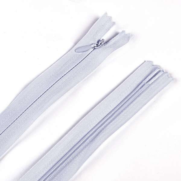 Молния потайная М-24 Тип-3 неразъемная х/б серо-голубая