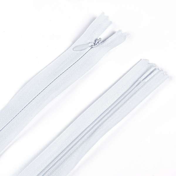 Молния потайная М-24 Тип-3 неразъемная х/б голубая бледная с серым оттенком