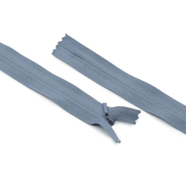 Молния потайная М-24 Тип-3 неразъемная х/б серая с сизым оттенком