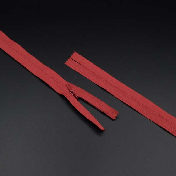 Молния потайная М-40 Тип-3 неразъемная х/б красная