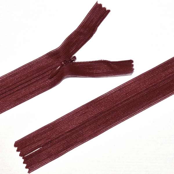 Молния потайная М-60 Тип-3 неразъемная нейлон бордовая