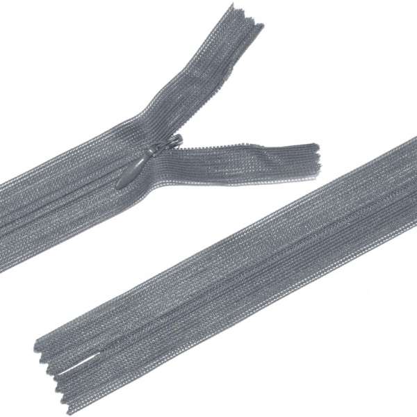 Молния потайная М-60 Тип-3 неразъемная нейлон серая