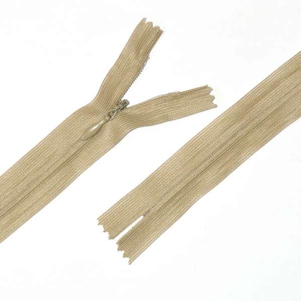 Молния потайная М-60 Тип-3 неразъемная нейлон серо-бежевая