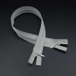 Молния потайная М-40 Тип-3 неразъемная 2 бегунка нейлон сизо-серая светлая