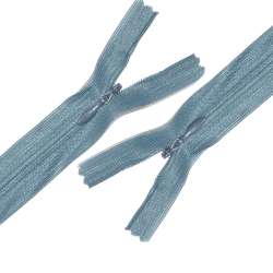 Молния потайная М-55 Тип-3 неразъемная 2 бегунка нейлон серо-синяя