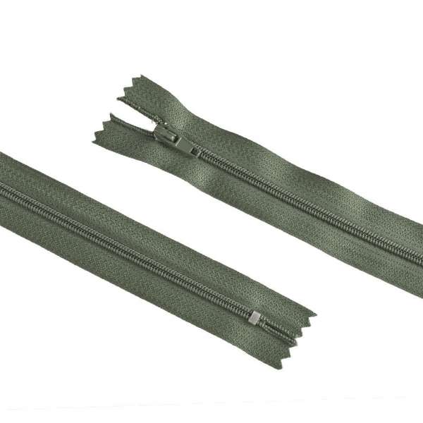 Молния спиральная М-20 Тип-3 неразъемная х/б зелено-серая