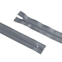 Молния спиральная М-20 Тип-3 неразъемная х/б серая с металлическим оттенком