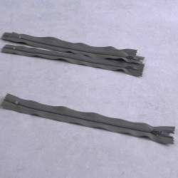 Молния спиральная М-20 Тип-3 неразъемная х/б коричневая с темно-серым