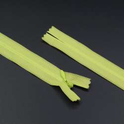 Молния потайная М-20 Тип-3 неразъемная нейлон салатовая с лимонным