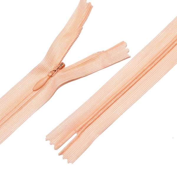 Молния потайная М-25 Тип-3 неразъемная нейлон персиково-бежевая