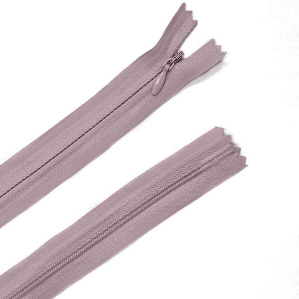 Молния потайная М-25 Тип-3 неразъемная х/б розово-серая