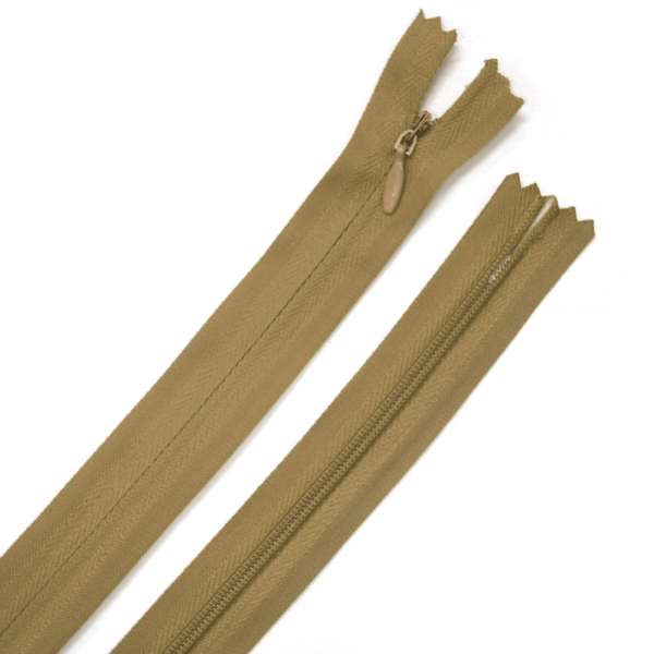 Молния потайная М-25 Тип-3 неразъемная х/б коричнево-горчичная