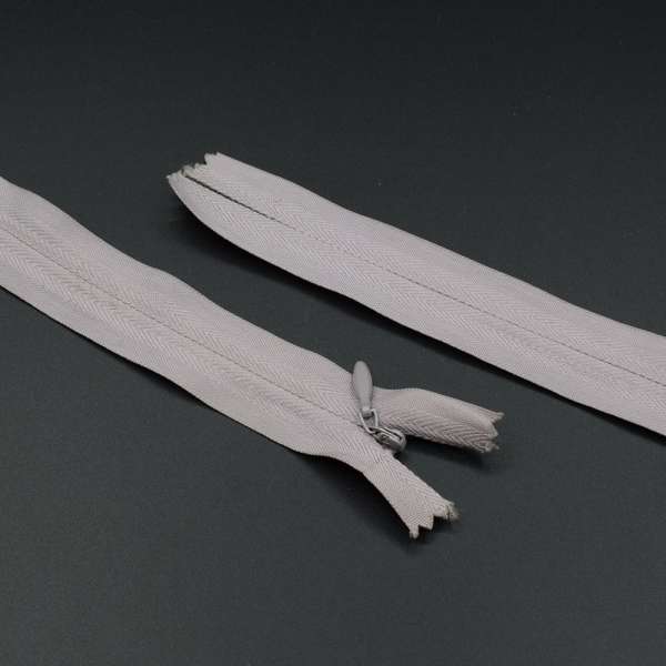 Молния потайная М-25 Тип-3 неразъемная х/б серо-розовая светлая