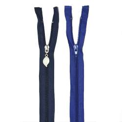 Молния спиральная М-40 Тип-5 разъемная х/б синяя светлая и темная