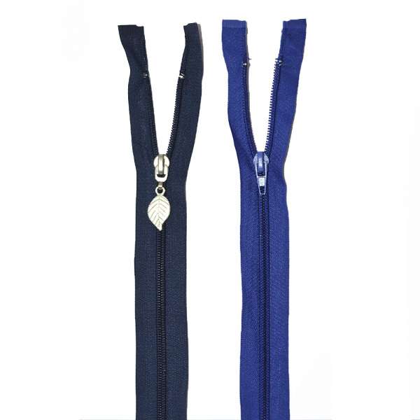 Молния спиральная М-40 Тип-5 разъемная х/б синяя светлая и темная