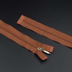 Молния спиральная М-60 Тип-3 разъемная нейлон коричнево-рыжая