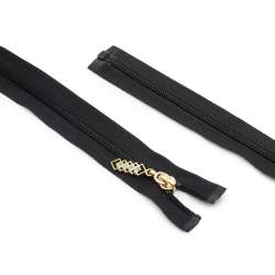 Молния спиральная М-110 Тип-7 разъемная х/б бегунок со стразами черная