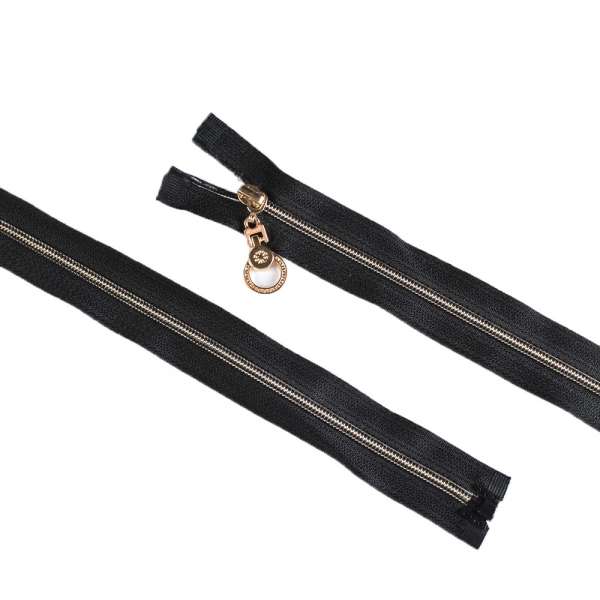 Молния спиральная М-120 Тип-3 разъемная х/б золотистая черная