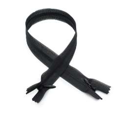 Молния потайная М-40 неразъемная 2 бегунка нейлон черная