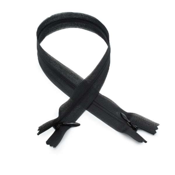 Молния потайная М-40 неразъемная 2 бегунка нейлон черная