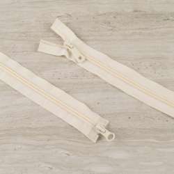 Молния спиральная М-100 разъемная 2 бегунка пудровая