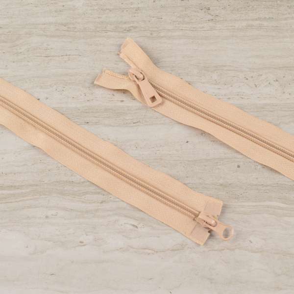 Молния спиральная М-100 разъемная 2 бегунка бежевая