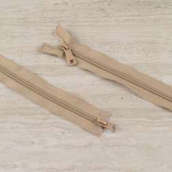 Молния спиральная М-100 разъемная 2 бегунка бежевая темная