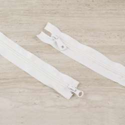 Молния спиральная М-100 разъемная 2 бегунка белая