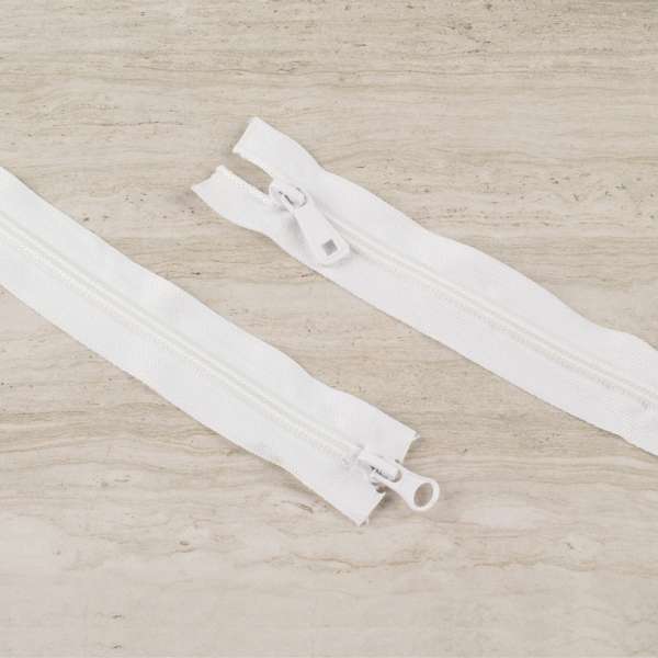 Молния спиральная М-100 разъемная 2 бегунка белая