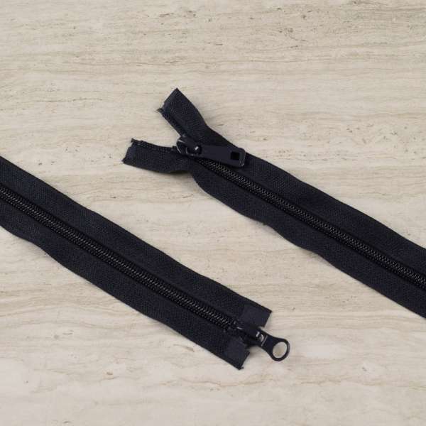 Молния спиральная М-100 разъемная 2 бегунка синяя темная