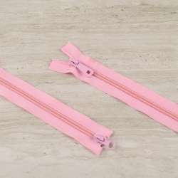 Молния спиральная М-100 разъемная 2 бегунка розовая светлая