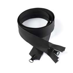 Молния спиральная М-100 Т-7 разъемная 2 бегунка черная прорезиненная