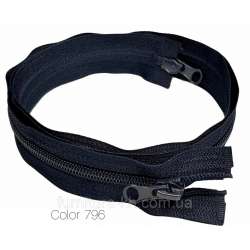 Молния спиральная М-100 Т-7 разъемная 2 бегунка синяя