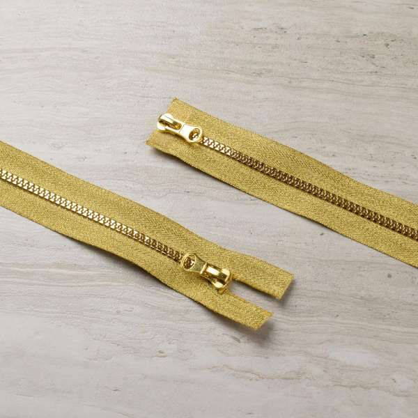 Молния тракторная М-100 Т-5 2 бегунка разъемная золотистая