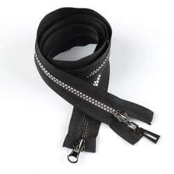 Молния тракторная М-100 Тип-5 разъемная 2 бегунка черная квадрат темный никель