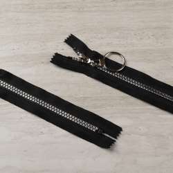 Молния тракторная М-18 Т-5 неразъемная черная/серебро