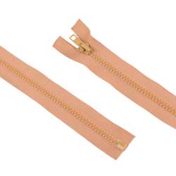 Молния тракторная М-45 Т-5 1 бегунок разъемная бежево-розовая