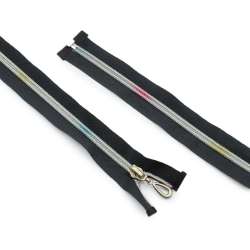 Молния спиральная М-36-40 разъемная радужная спираль черная