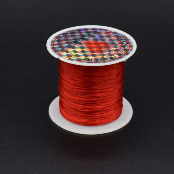 Нитка стрейч красная