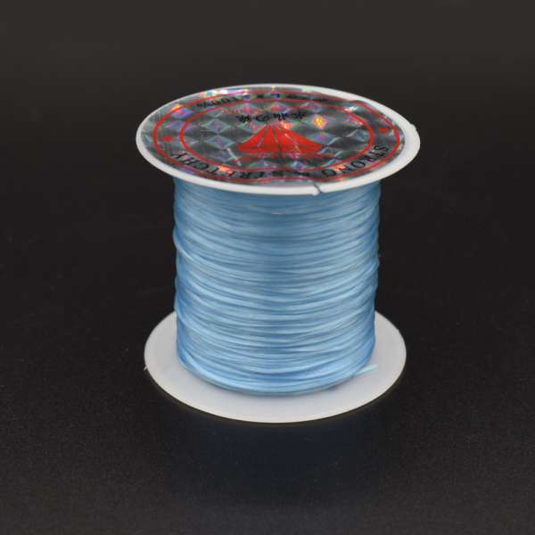 Нитка стрейч голубая