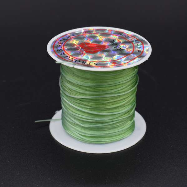 Нитка стрейч зеленая травяная